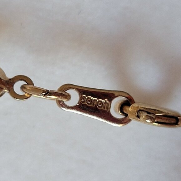 Vintage Sarah Coventry Gray Faux Pearl Necklace Gold Melon Beads Single Strand - Picture 6 of 6